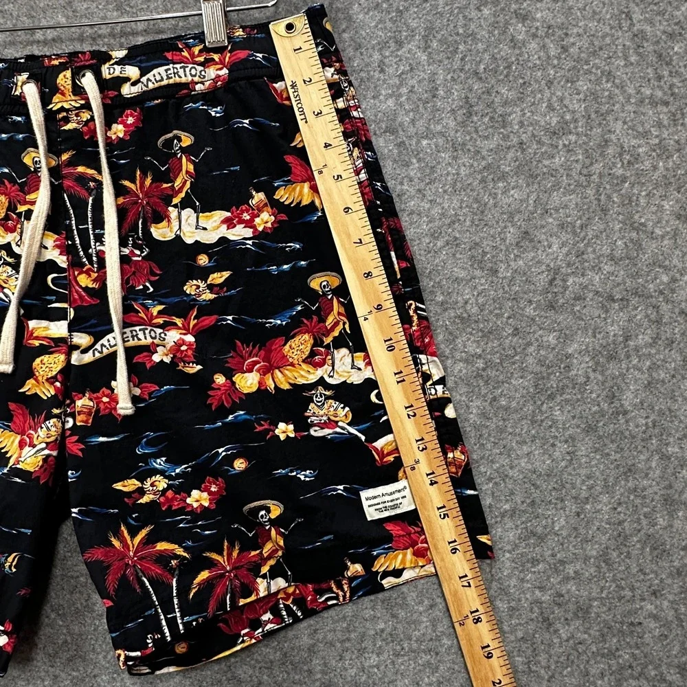 Modern Amusement Board Shorts Mens M Multicolor‎ Dia De Muertos Surf Swim Trunks